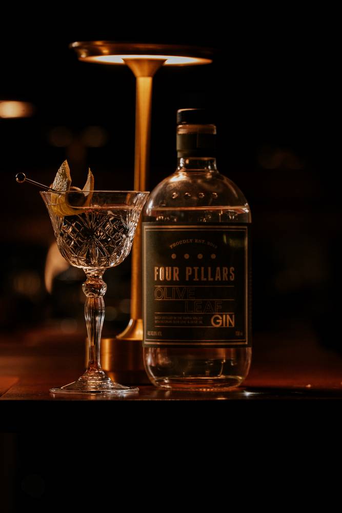 Four Pillars Olive Leaf gin martini at the Aranya Acres wine bar