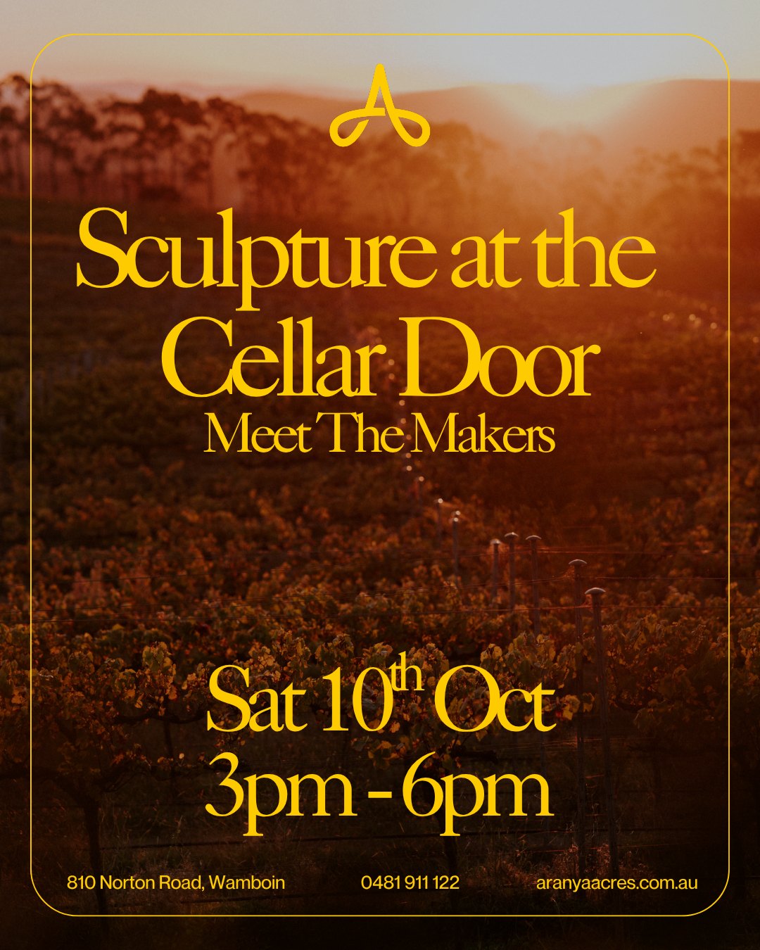 Sculpture at the Cellar Door: Meet the Makers &mdash; Saturday 10 October, 3pm to 6pm at Aranya Acres, 810 Norton Road, Wamboin NSW